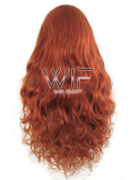 28" Wavy Reddish Brown Lace Front Synthetic Wig LF085A