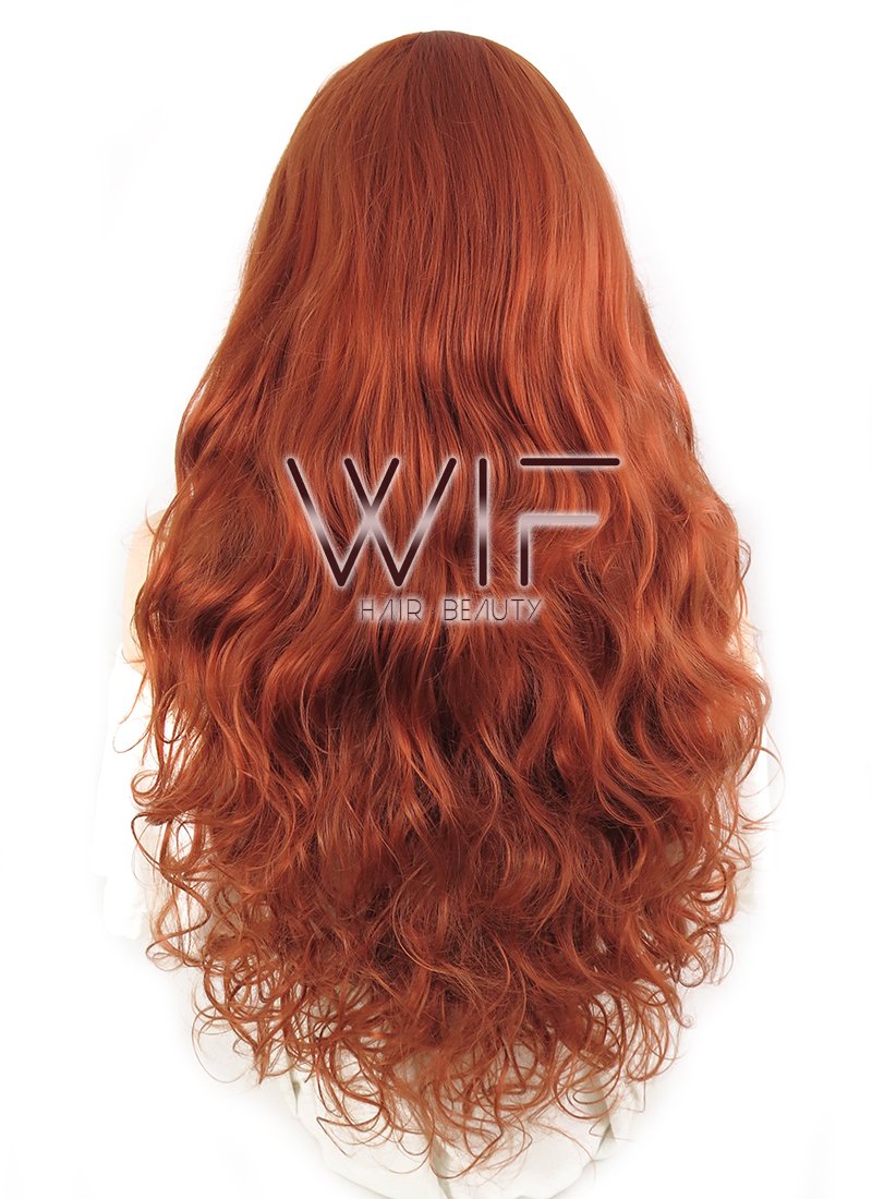 28" Wavy Reddish Brown Lace Front Synthetic Wig LF085A