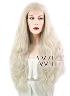 28" Wavy Light Blonde Lace Front Synthetic Wig LF085D