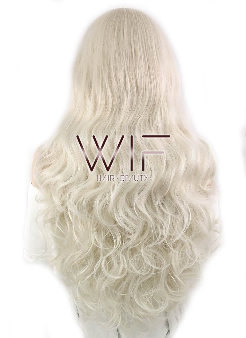 28" Wavy Light Blonde Lace Front Synthetic Wig LF085D