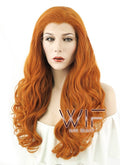 20" Long Curly Pumpkin Orange Lace Front Synthetic Hair Wig LF085E