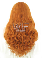 20" Long Curly Pumpkin Orange Lace Front Synthetic Hair Wig LF085E