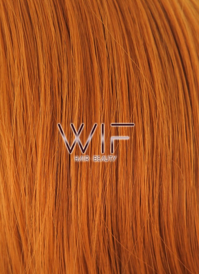 20" Long Curly Pumpkin Orange Lace Front Synthetic Hair Wig LF085E