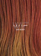 20" Long Curly Reddish Orange Mixed Yellow Blonde Lace Front Synthetic Hair Wig LF085H