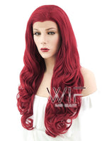 26" Wavy Red Lace Front Synthetic Wig LF085