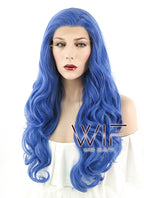 26" Wavy Blue Lace Front Synthetic Wig LF086