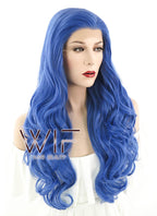 26" Wavy Blue Lace Front Synthetic Wig LF086