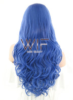 26" Wavy Blue Lace Front Synthetic Wig LF086