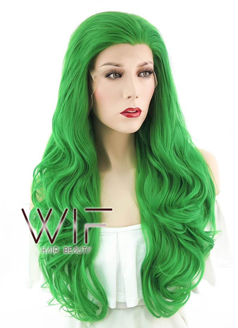 26" Wavy Green Lace Front Synthetic Wig LF087