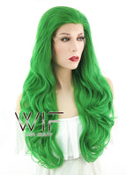 26" Wavy Green Lace Front Synthetic Wig LF087