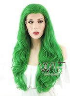 26" Wavy Green Lace Front Synthetic Wig LF087
