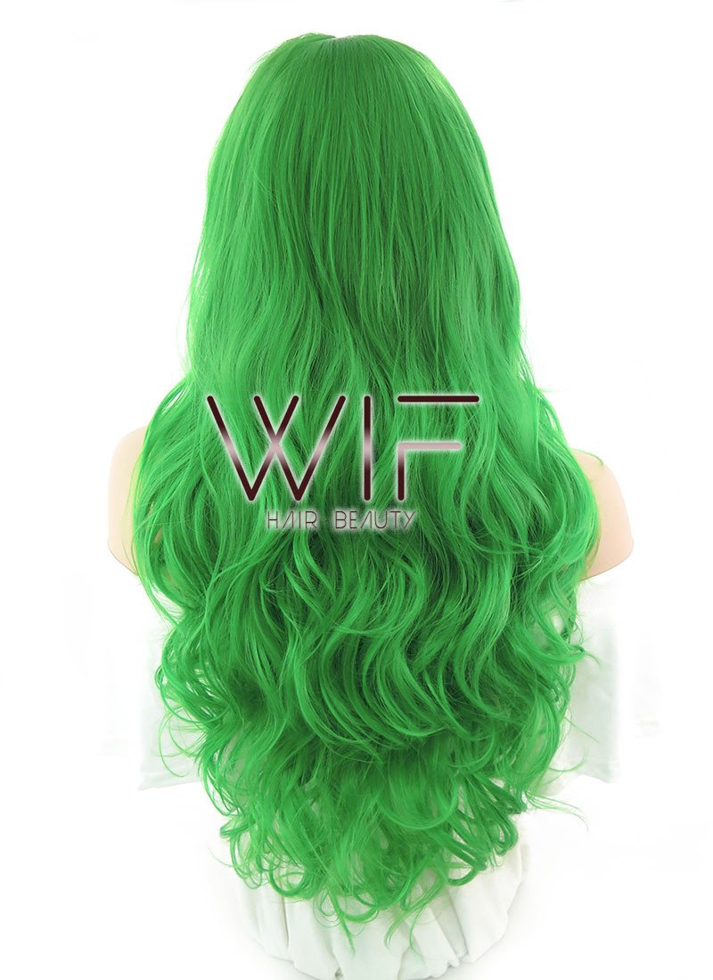 26" Wavy Green Lace Front Synthetic Wig LF087