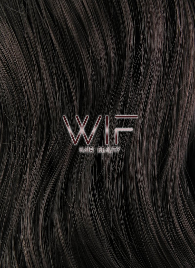 24" Wavy Natural Black Lace Front Synthetic Wig LF095