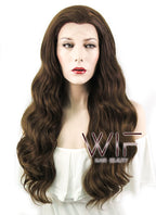 24" Wavy Mixed Brown Lace Front Synthetic Wig LF100