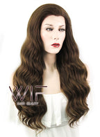 24" Wavy Mixed Brown Lace Front Synthetic Wig LF100