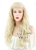 24" Wavy Golden Blonde Lace Front Synthetic Wig LF102