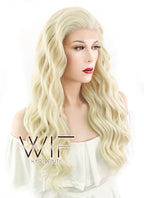 24" Wavy Golden Blonde Lace Front Synthetic Wig LF102