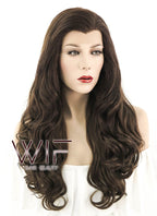 24" Wavy Dark Brown Lace Front Synthetic Wig LF117