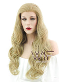 24" Wavy Golden Blonde Lace Front Synthetic Wig LF119