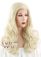 24" Wavy Light Blonde Lace Front Synthetic Wig LF120