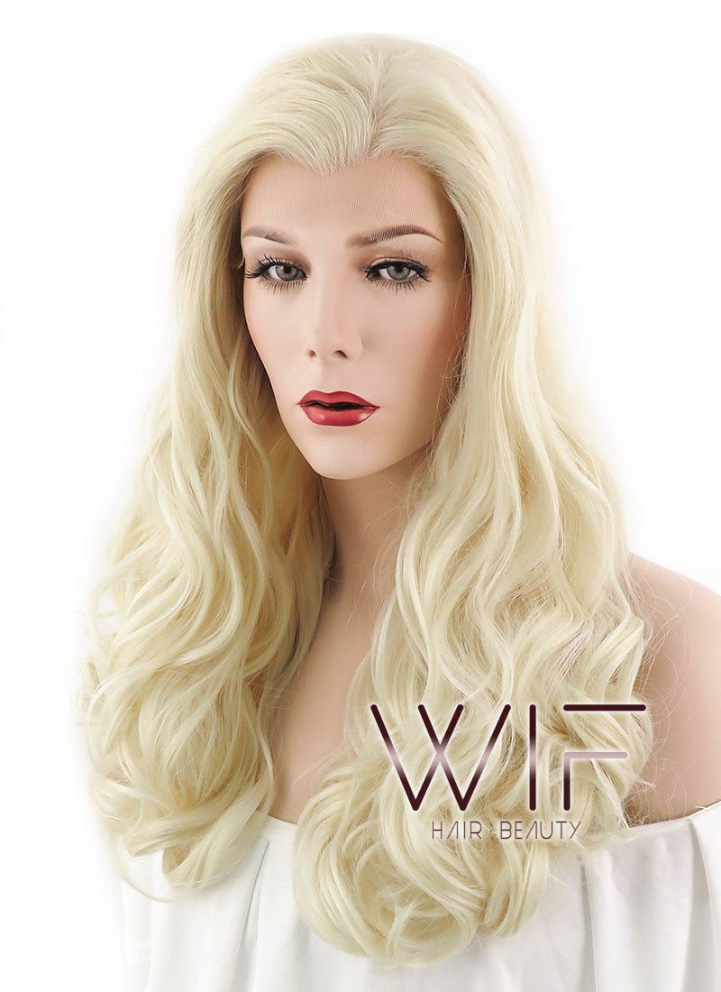 24" Wavy Light Blonde Lace Front Synthetic Wig LF120