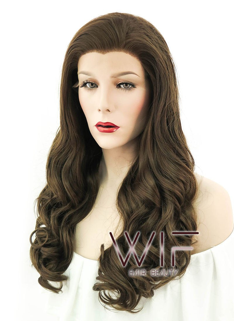 24" Wavy Brown Lace Front Synthetic Wig LF122