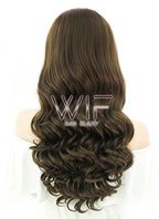 24" Wavy Brown Lace Front Synthetic Wig LF122