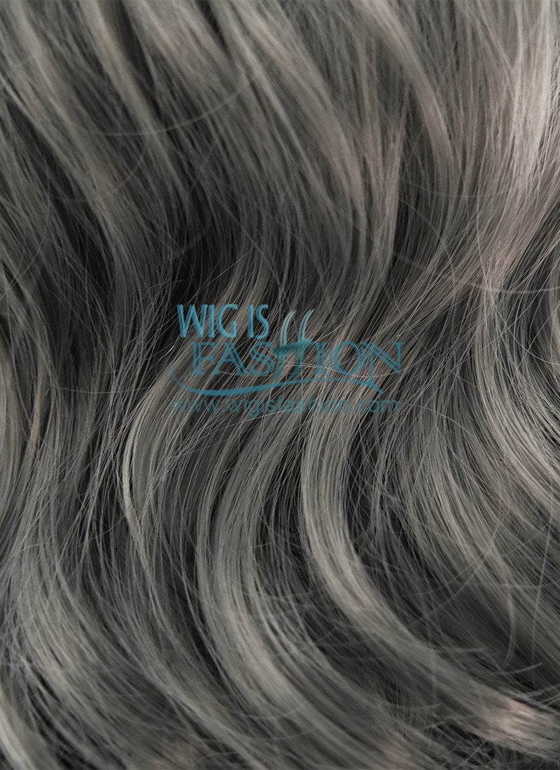 26" Long Curly Grey Lace Front Synthetic Hair Wig LF1230