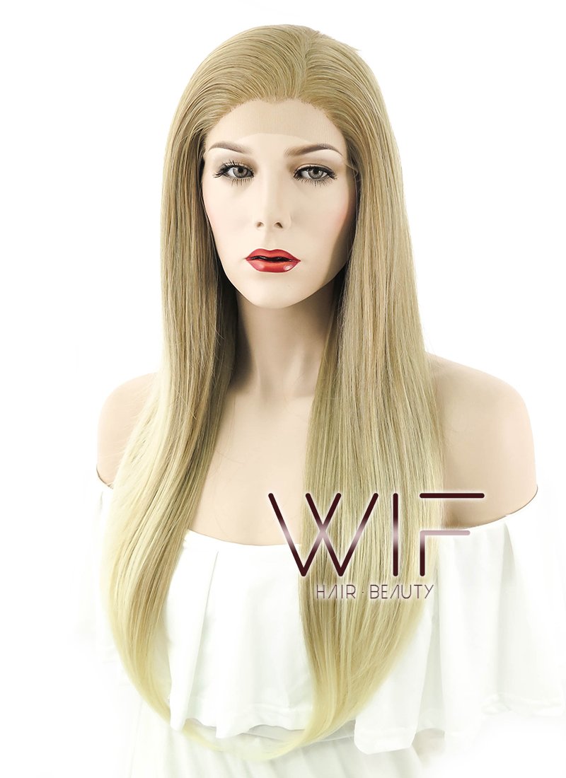 24" Straight Mixed Blonde Lace Front Synthetic Wig LF1234