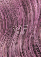 24" Long Curly Purple Mixed Pink with Dark Roots Lace Front Synthetic Hair Wig LF1237