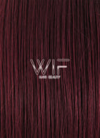 10" Straight Dark Burgundy With Dark Roots Lace Front Synthetic Wig LF1243