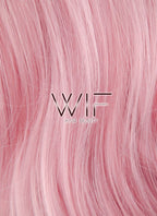 24" Wavy Pink Lace Front Synthetic Wig LF124