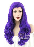 24" Wavy Purple Lace Front Synthetic Wig LF125