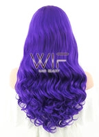 24" Wavy Purple Lace Front Synthetic Wig LF125