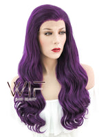 24" Wavy Dark Purple Lace Front Synthetic Wig LF126
