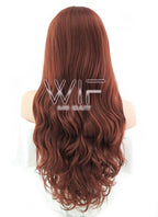 26" Wavy Reddish Brown Lace Front Synthetic Wig LF147