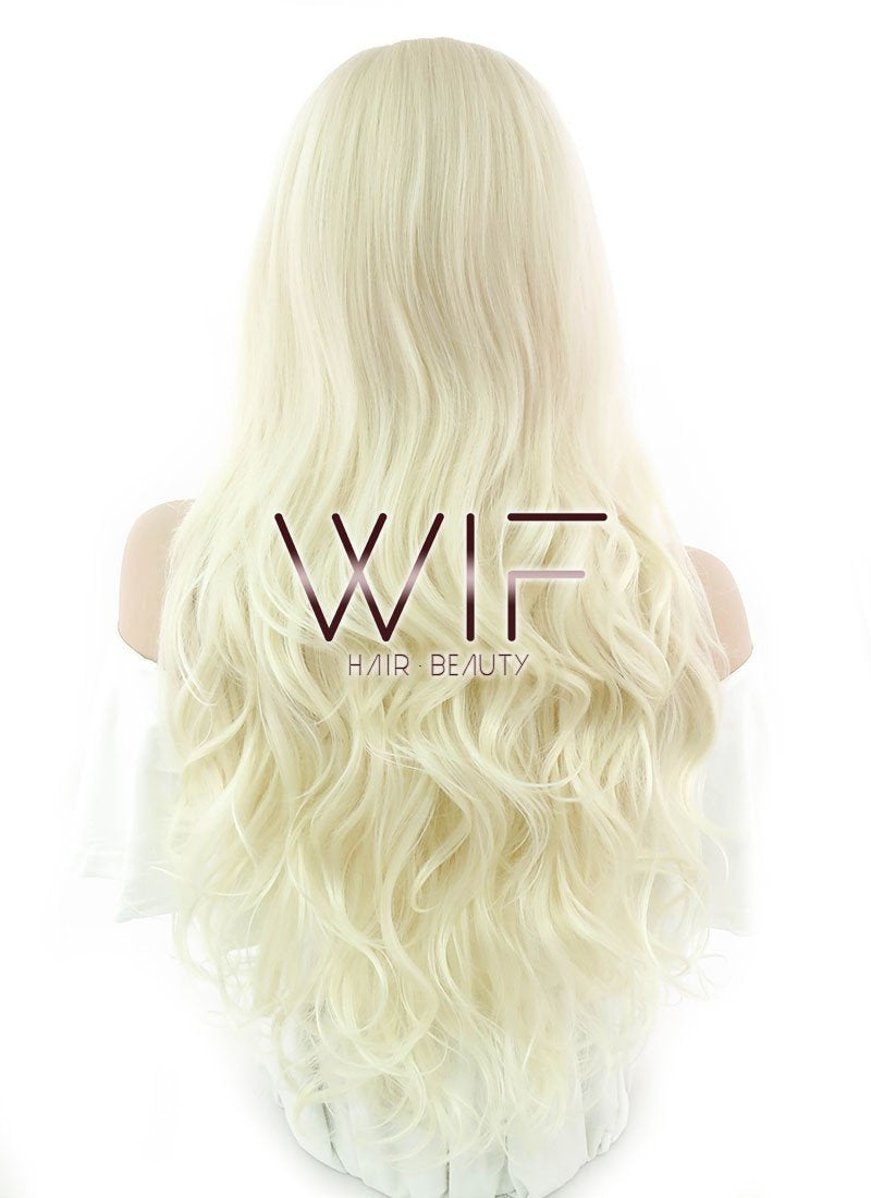 26" Wavy Mixed Light Blonde Lace Front Synthetic Wig LF148