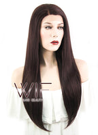 24" Straight Auburn Brown Lace Front Synthetic Wig LF149