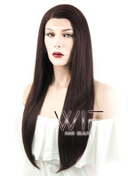 24" Straight Auburn Brown Lace Front Synthetic Wig LF149