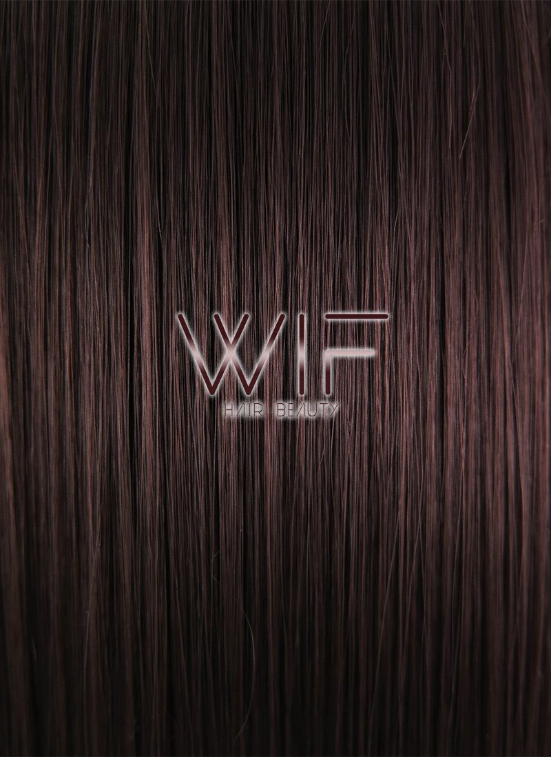 24" Straight Auburn Brown Lace Front Synthetic Wig LF149