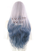 22" Wavy Two Tone Grey Lace Front Synthetic Wig LF1517
