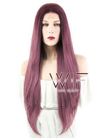 26" Wavy Two Tone Pinkish Red Lace Front Synthetic Wig LF1525