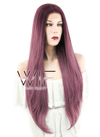 26" Wavy Two Tone Pinkish Red Lace Front Synthetic Wig LF1525