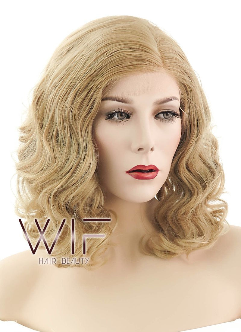14" Wavy Dark Flaxen Lace Front Synthetic Wig LF1532