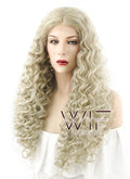 24" Long Spiral Curly Light Ash Blonde Lace Front Synthetic Hair Wig LF1533