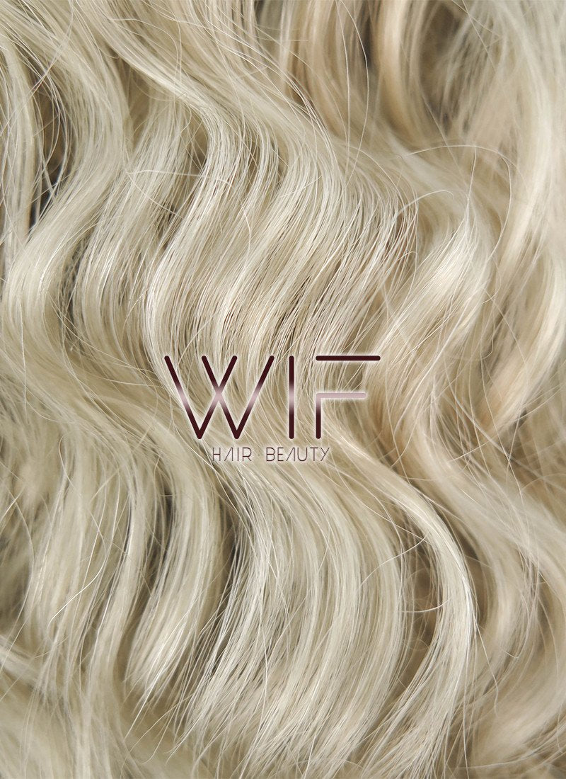 24" Long Spiral Curly Light Ash Blonde Lace Front Synthetic Hair Wig LF1533