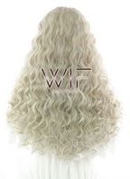 26" Long Spiral Ash Blonde Lace Front Synthetic Hair Wig LF1540A