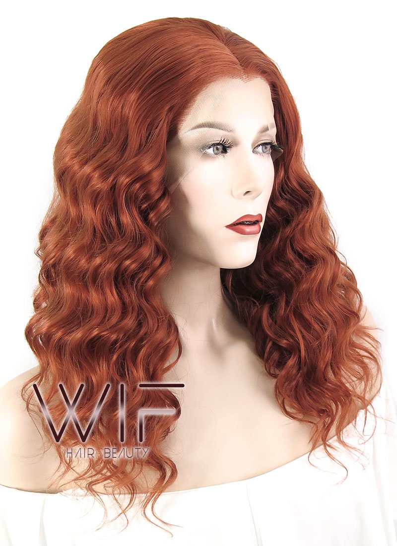 14" Curly Reddish Brown Lace Front Synthetic Wig LF1543