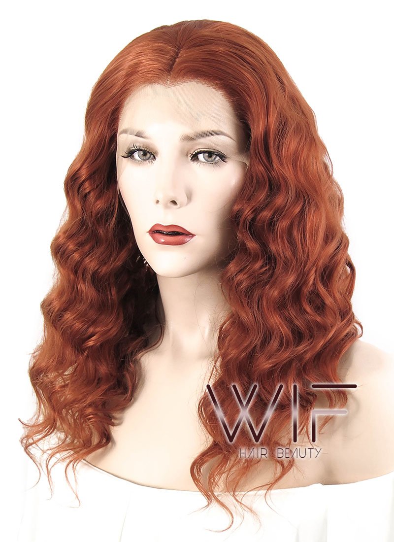 14" Curly Reddish Brown Lace Front Synthetic Wig LF1543