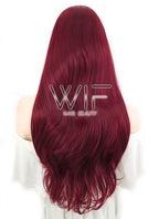 20" Straight Dark Red Lace Front Synthetic Wig LF1548